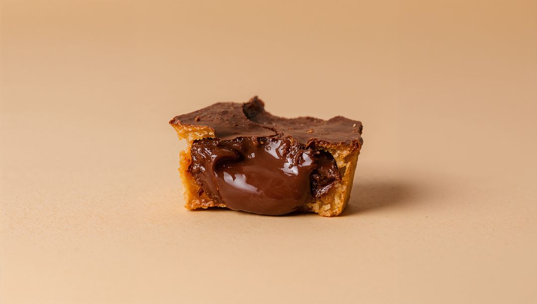 Chocolate tart oozing glossy ganache from crisp shortcrust, closeup food styling