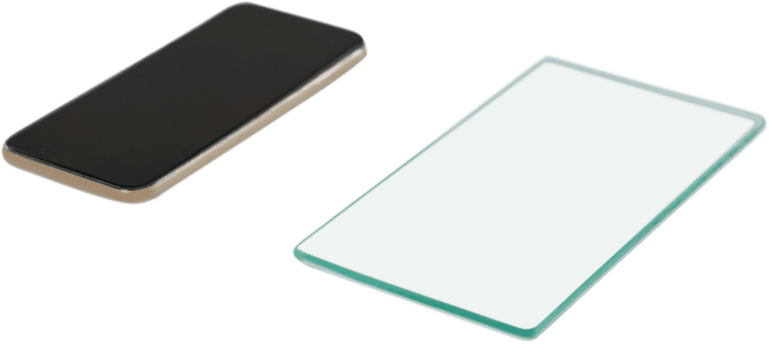 Transparent Smartphone and Glass Screen Lying Battle