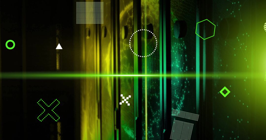 Digital Data Processing Concept Over Computer Servers