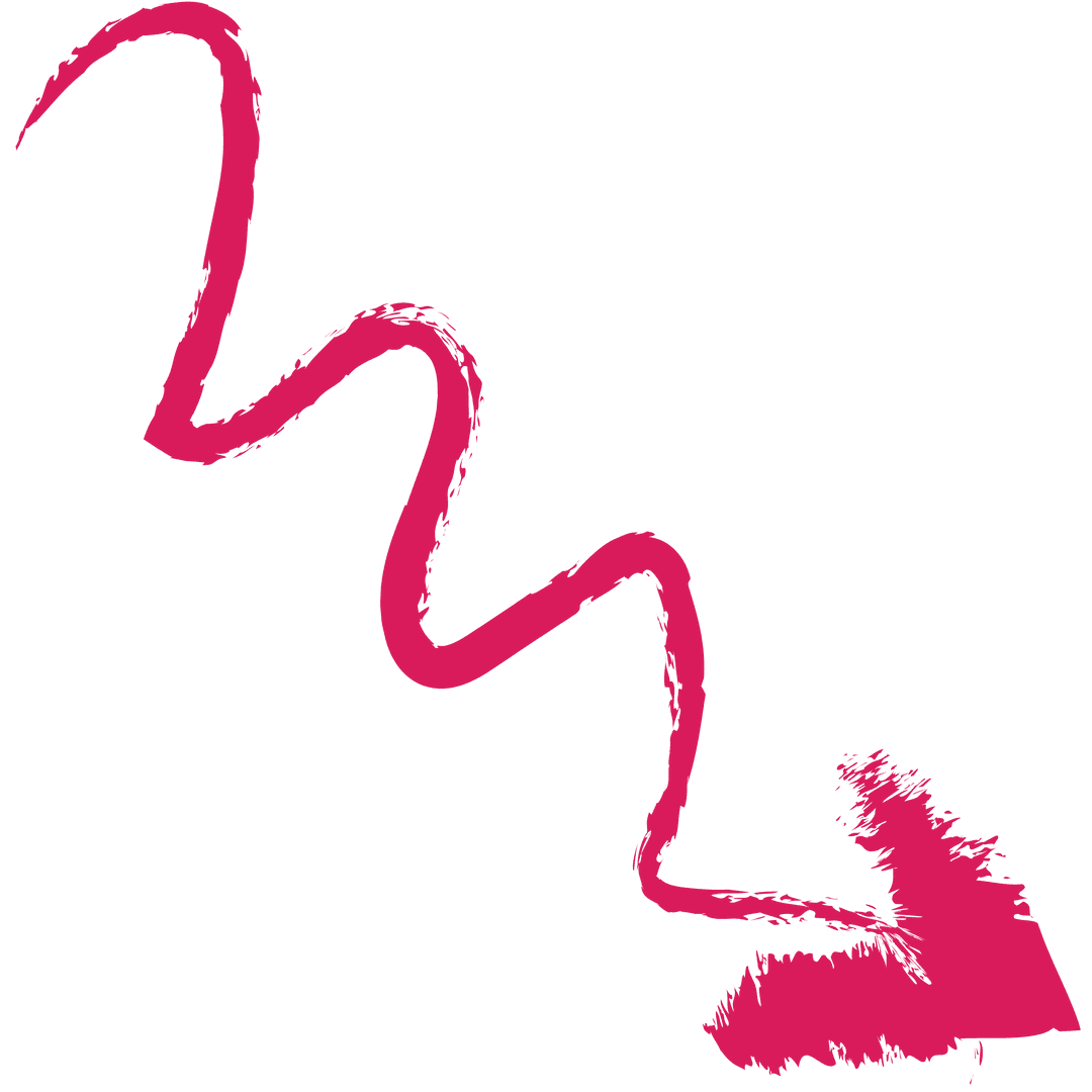 Curved Magenta Arrow Pointing Downward on Transparent Background