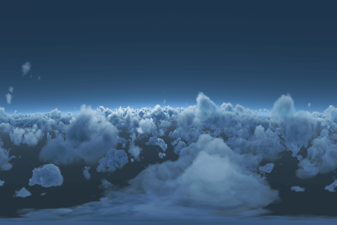 Transparent Blue Cloudy Sky with Fluffy Clouds Vector Illustration