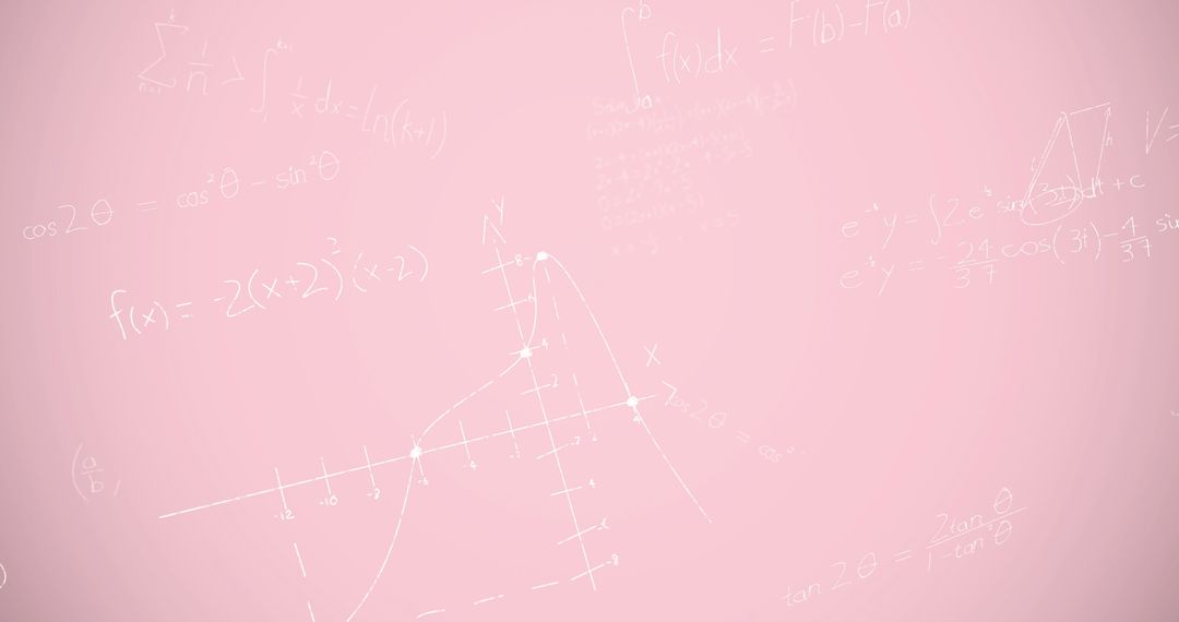 Mathematical Equations Background on Soft Pink Surface