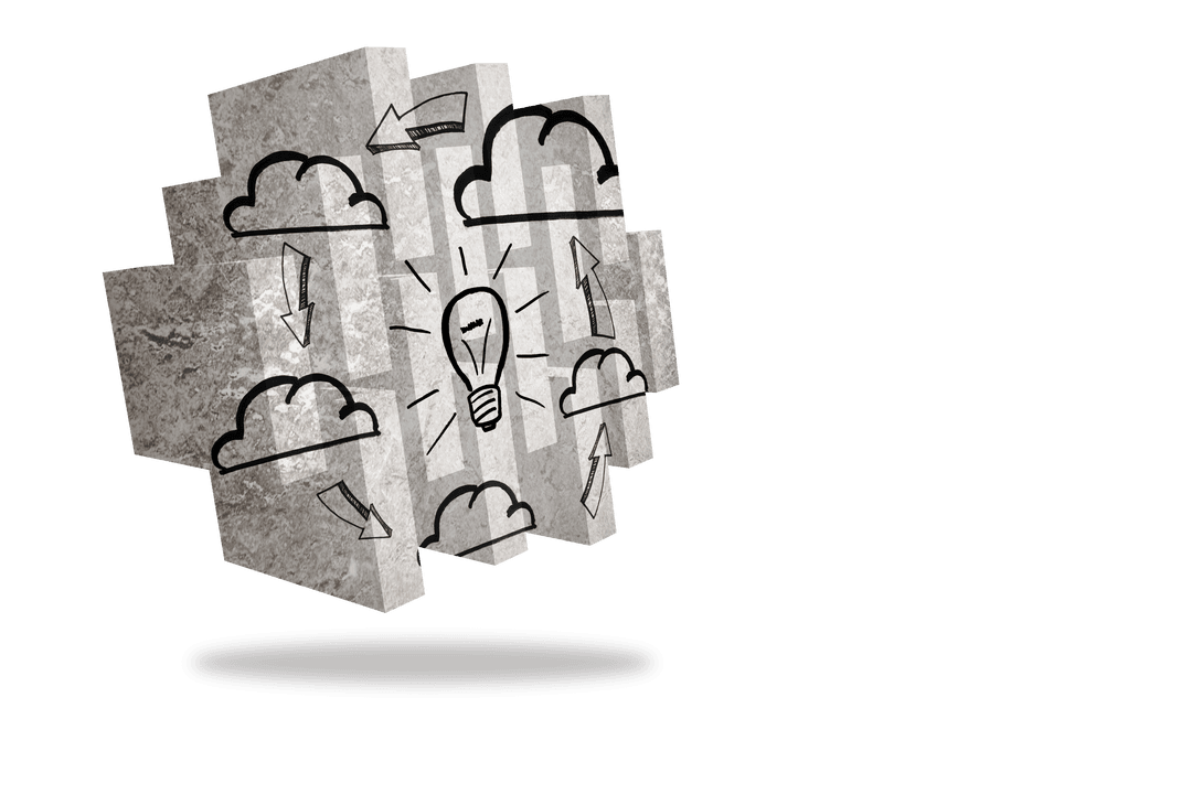 Transparent Cloud Computing Concept on Abstract Wall Background