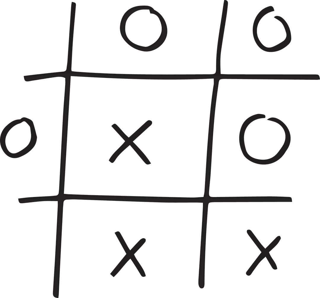 Transparent Tic-Tac-Toe Game Illustration