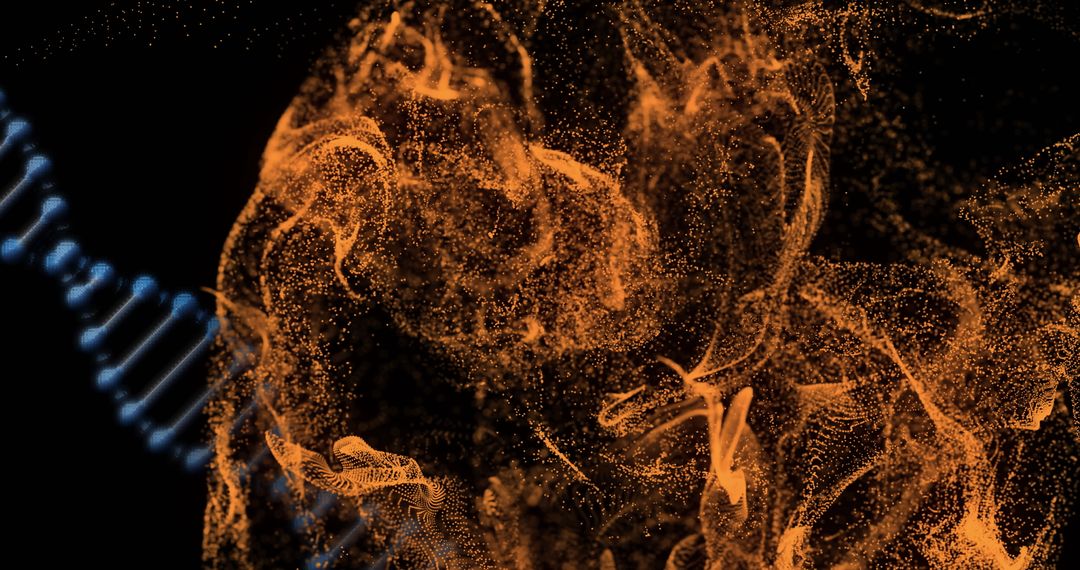 dynamic dna strand in abstract digital interface - Free Images, Stock Photos and Pictures on Pikwizard.com