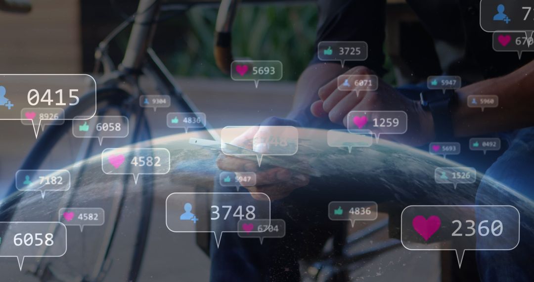 Man Engaging with Global Social Media on Smartphone