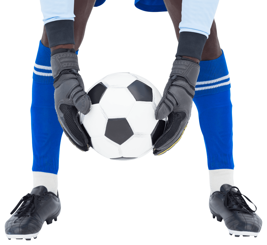 Transparent Goalkeeper Prepped with Ball in Practice