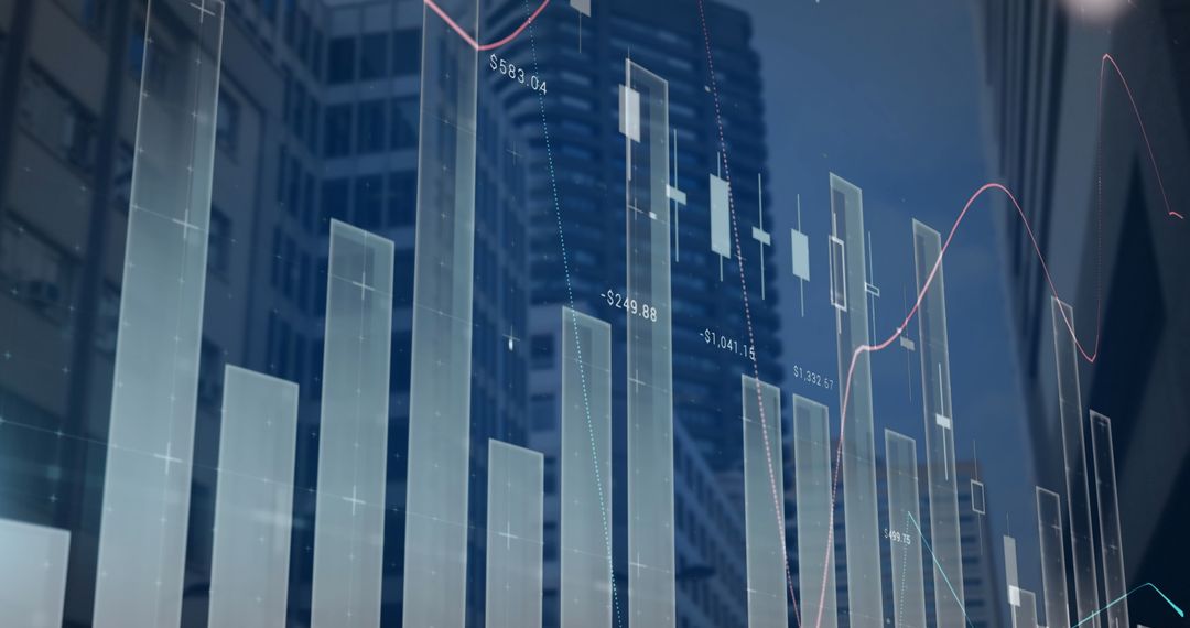 Financial Data Analytics Overlaying Urban Skylines