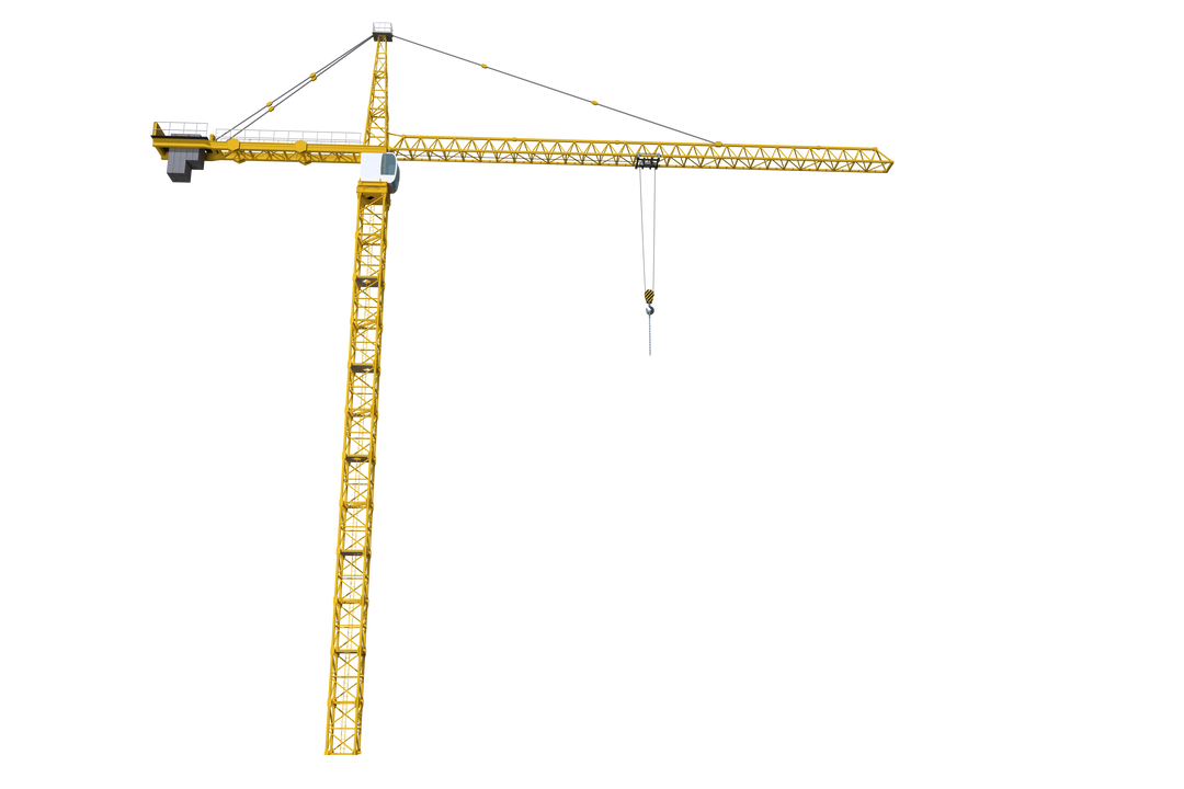 Yellow High Crane on Transparent Background for Construction Projects - Download Free Stock Images Pikwizard.com