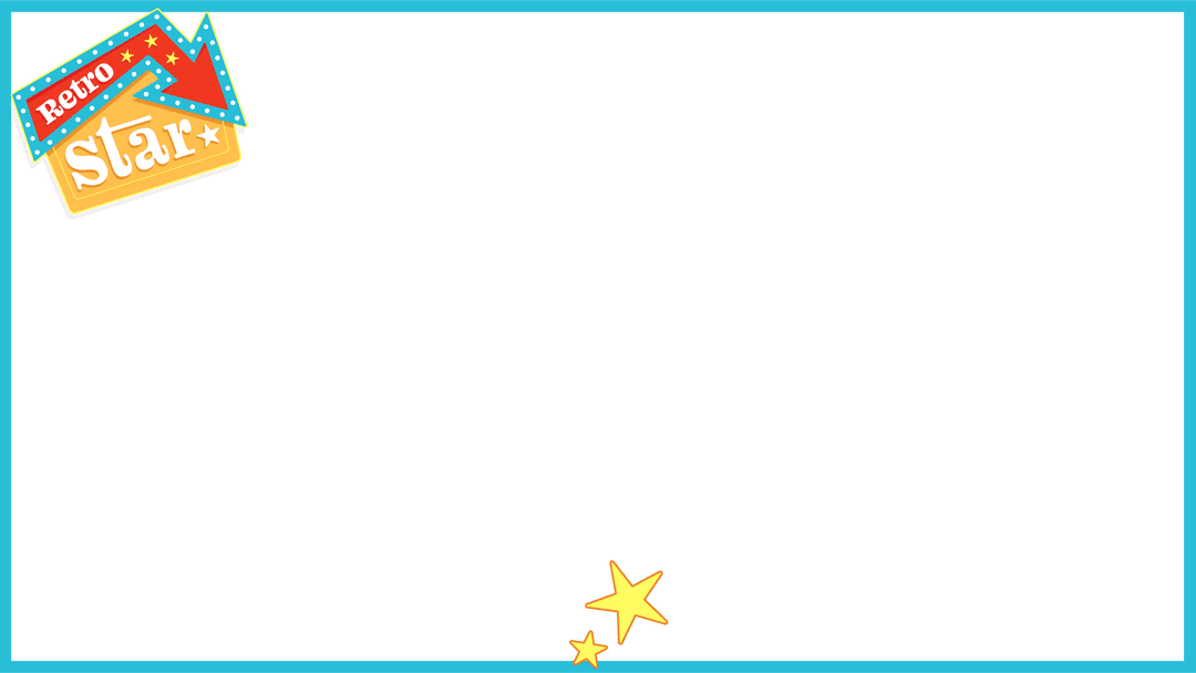 Retro Star Arrow with Gold Stars on Transparent Background