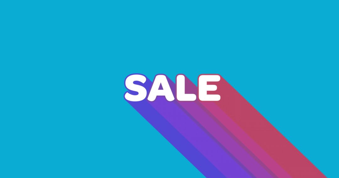 Sale Banner with Gradient Shadow Effect on Blue Background