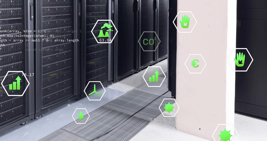 Eco Symbols on Server Room for Sustainable Data Processing