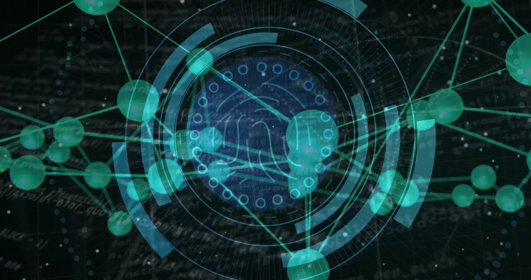 Futuristic Digital Interface with Spinning HUD Element