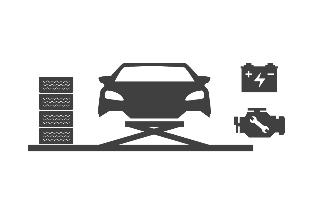 Transparent Car Maintenance Icons PNG on White Background