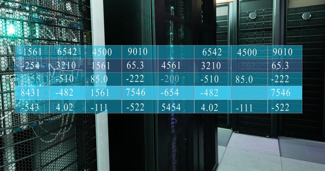Server Room with Data Processing Interface Concept