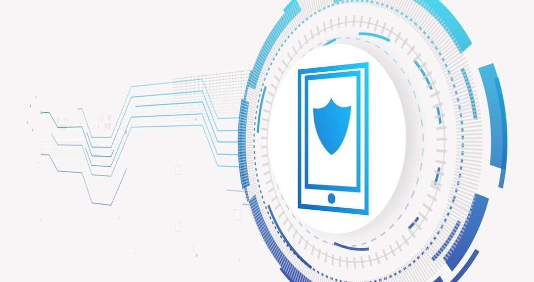 Cyber Security Digital Concept with Smartphone and Shield Icon
