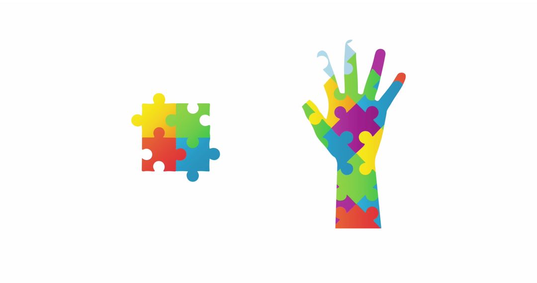 Puzzle Piece Hand Medley for Autism Awareness