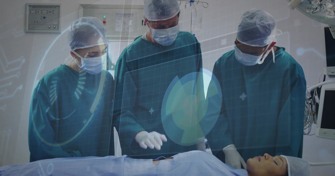 Surgeons Focusing on Operation with Digital Technology in Modern OR