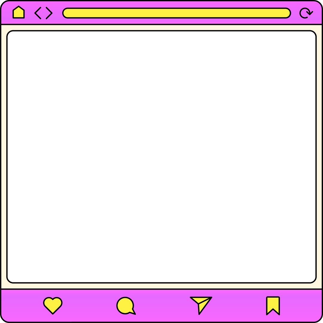 Flat Social Media Interface with Transparent Background
