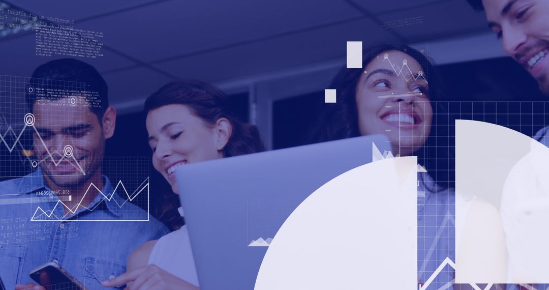 Diverse Professionals Analyzing Digital Financial Data Visualization