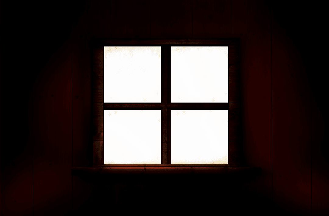 Glowing Transparent Window on Dark Background Illustration