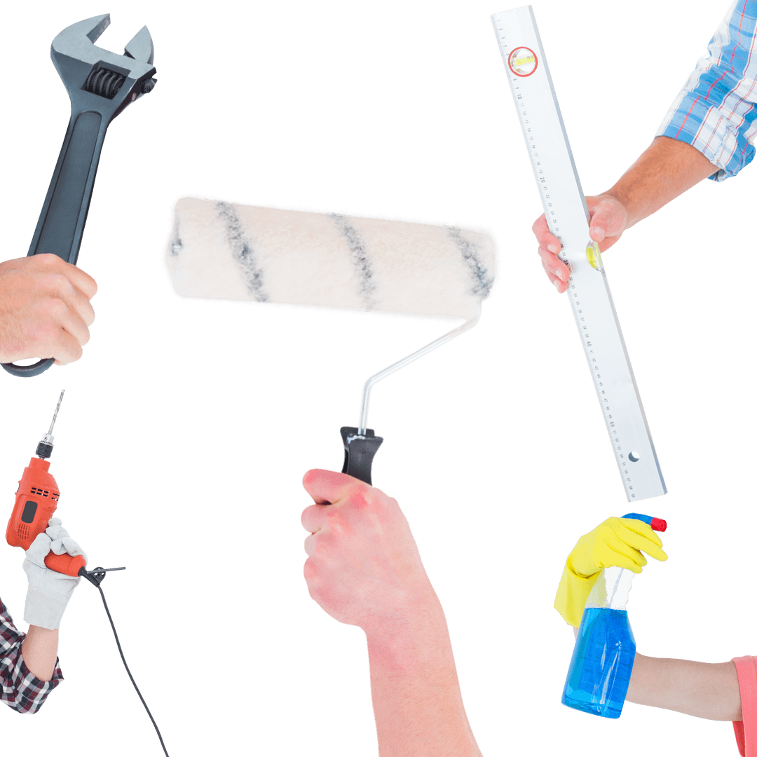 Hands Holding Various Tools on Transparent Background, Versatile for DIY Projects - Download Free Stock Images Pikwizard.com