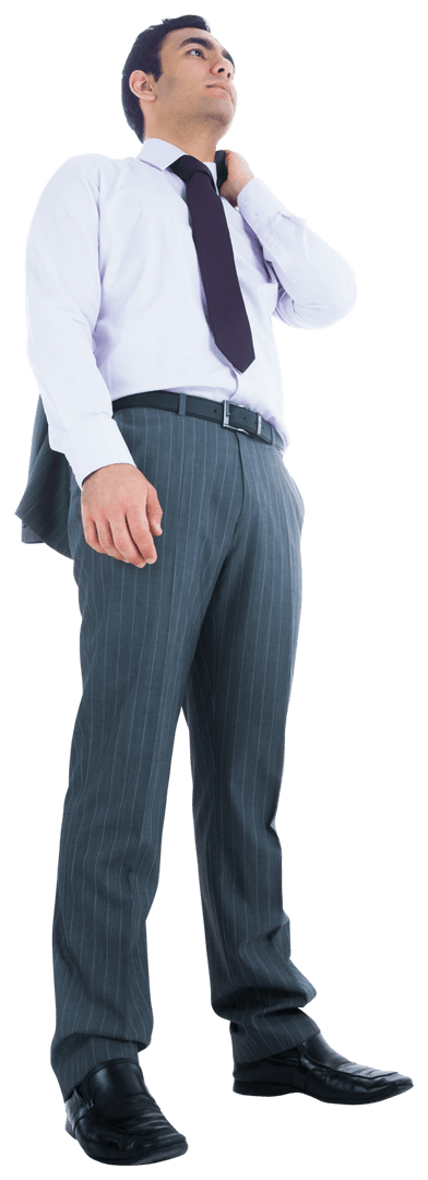 Serious Businessman Looking Confident on Transparent Background