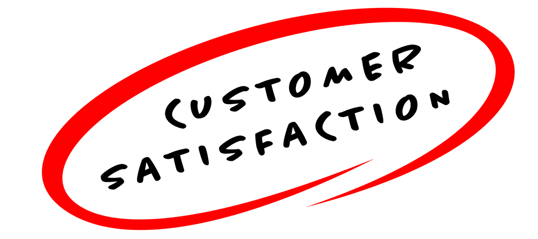 Customer Satisfaction Red Ring Logo on Transparent Background