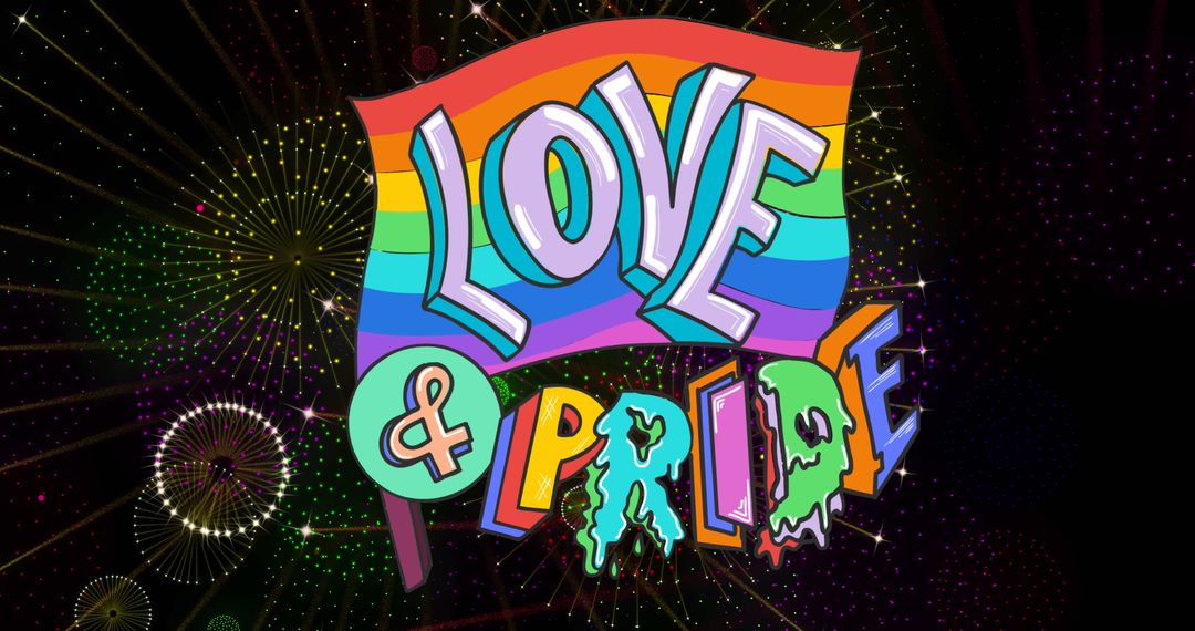 Bright Love and Pride Background with Rainbow Flag