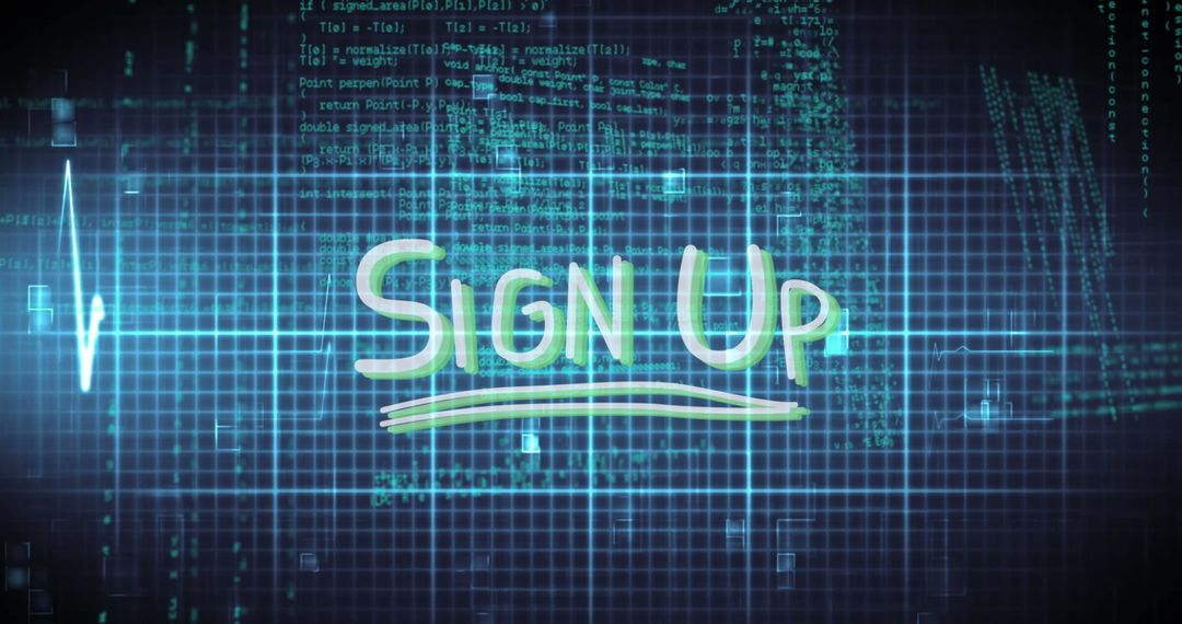 Digital Sign-Up Concept with Data Processing Background