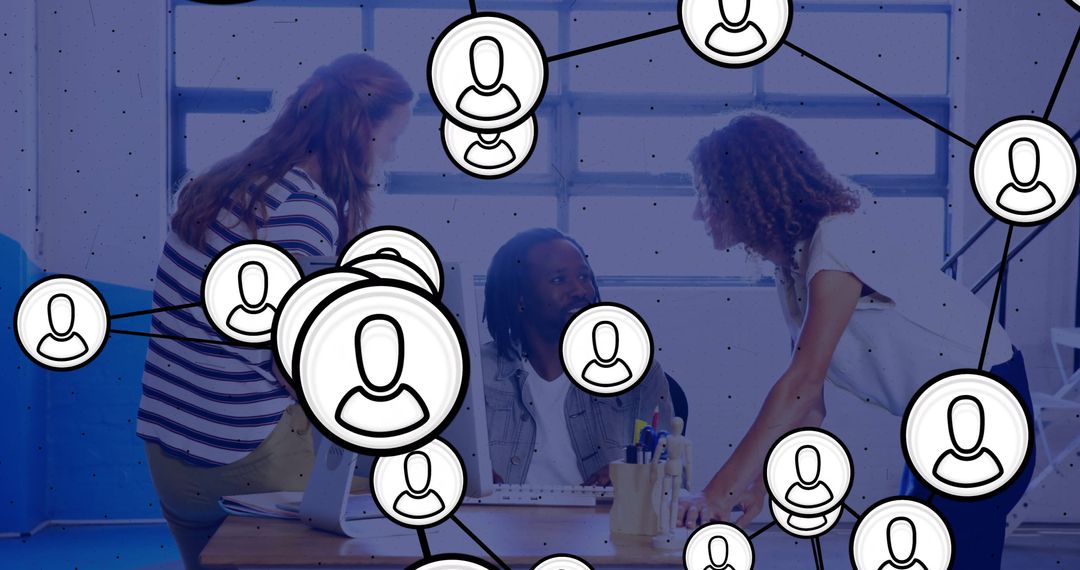 Collaborative Team Meeting with Network Connectivity Concept