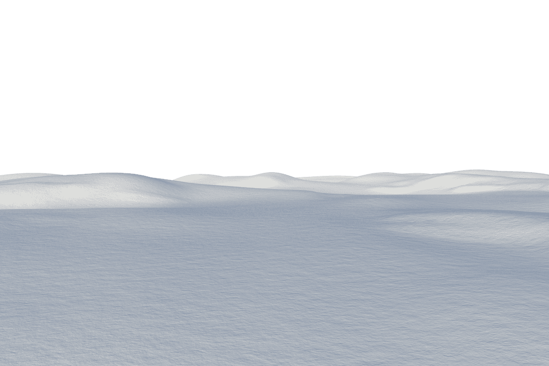 Snowy Landscape with Copy Space on Transparent Background