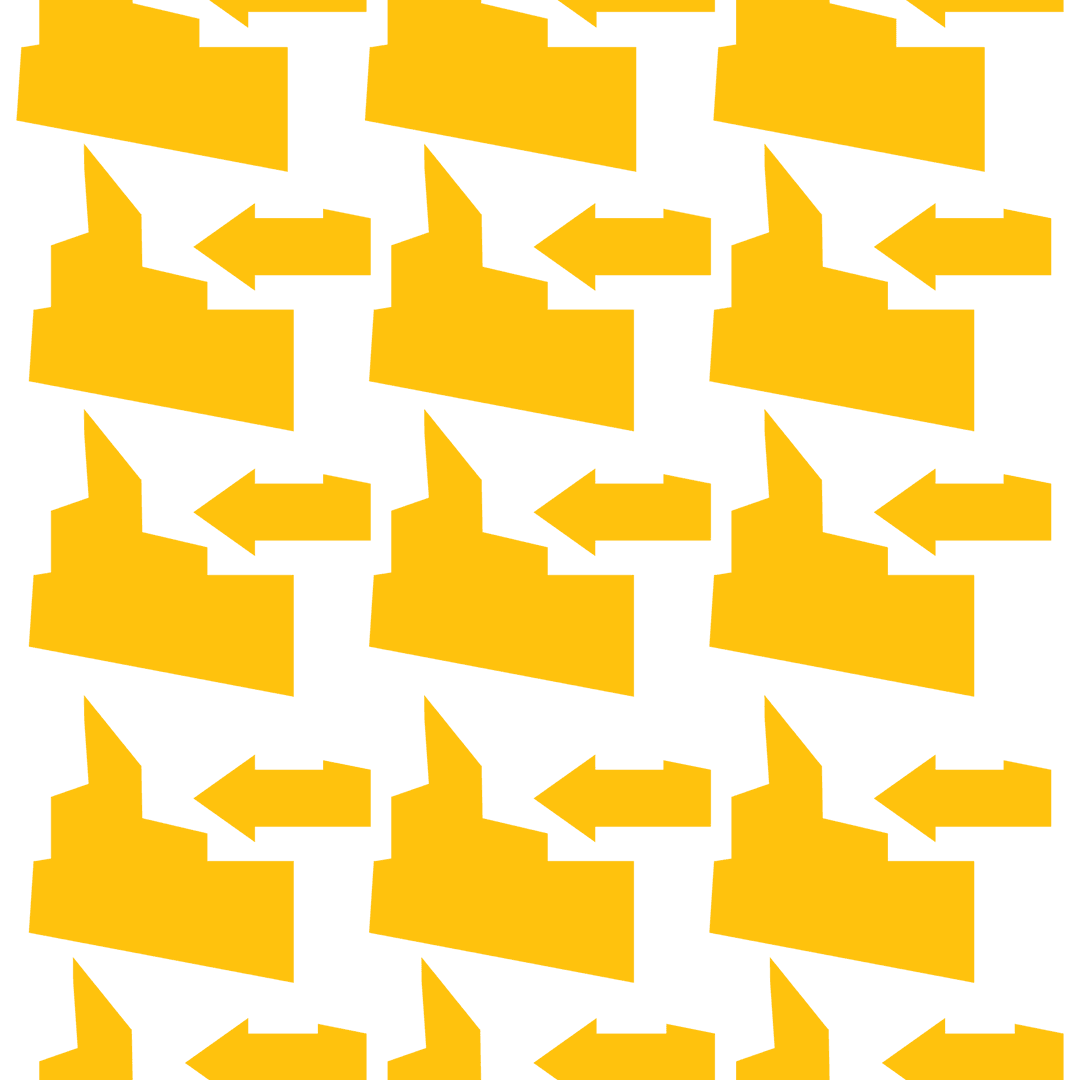 Seamless yellow arrow pattern on transparent surface