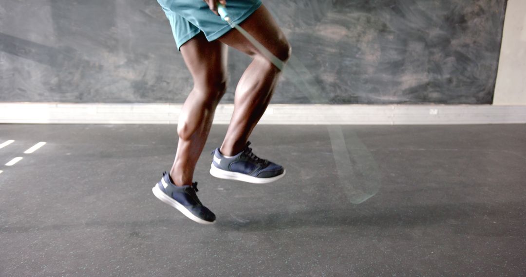 Dynamic Skipping Rope Exercise in Gym Setting