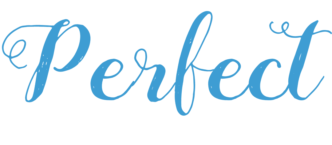 Stylish Blue Perfect Text on Transparent Background