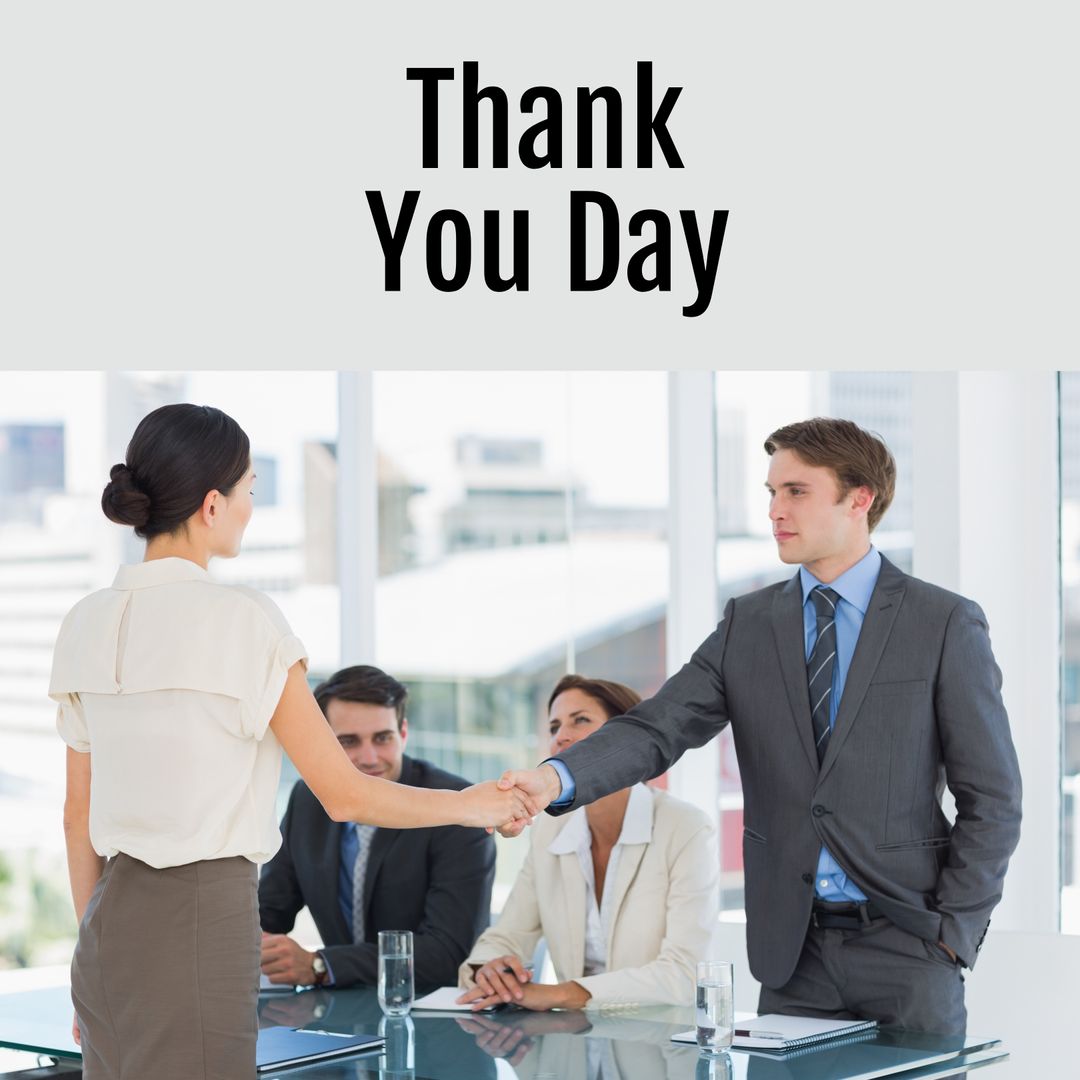 Thank You Day Business Handshake Meeting Concept