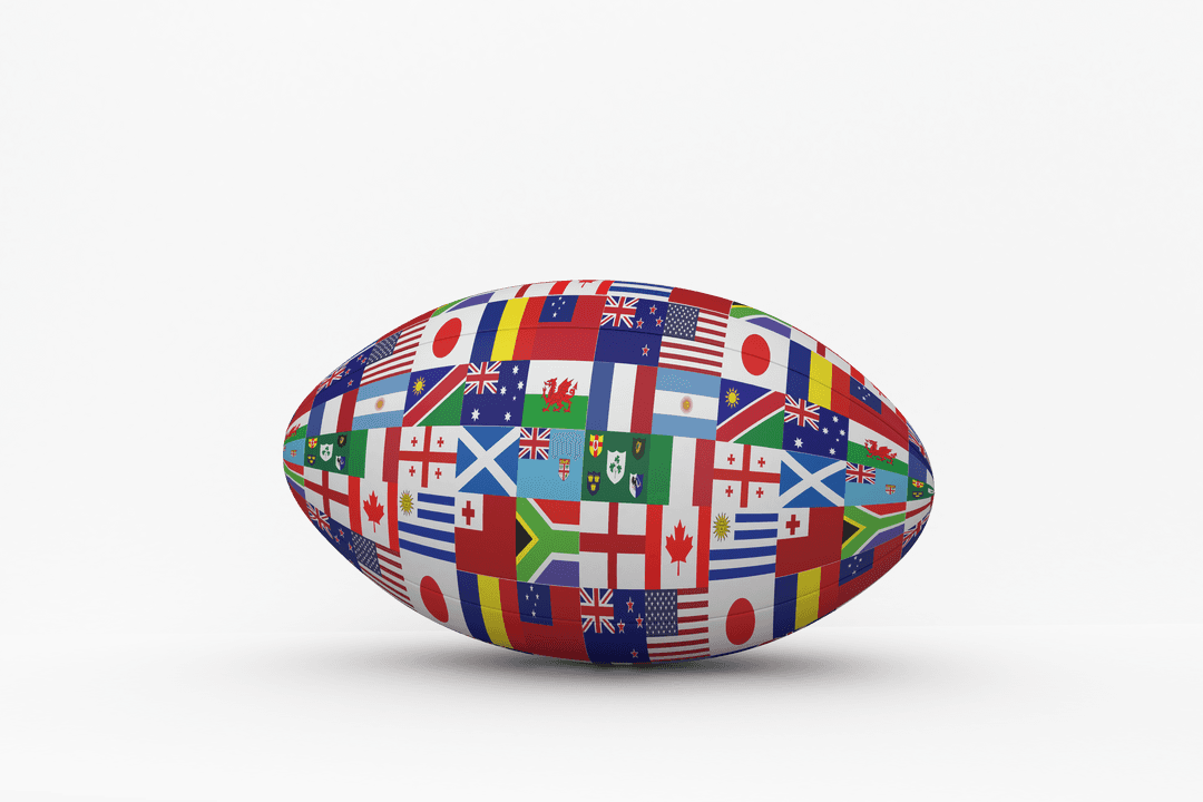 Transparent International Flags Pattern Rugby Ball for World Cup