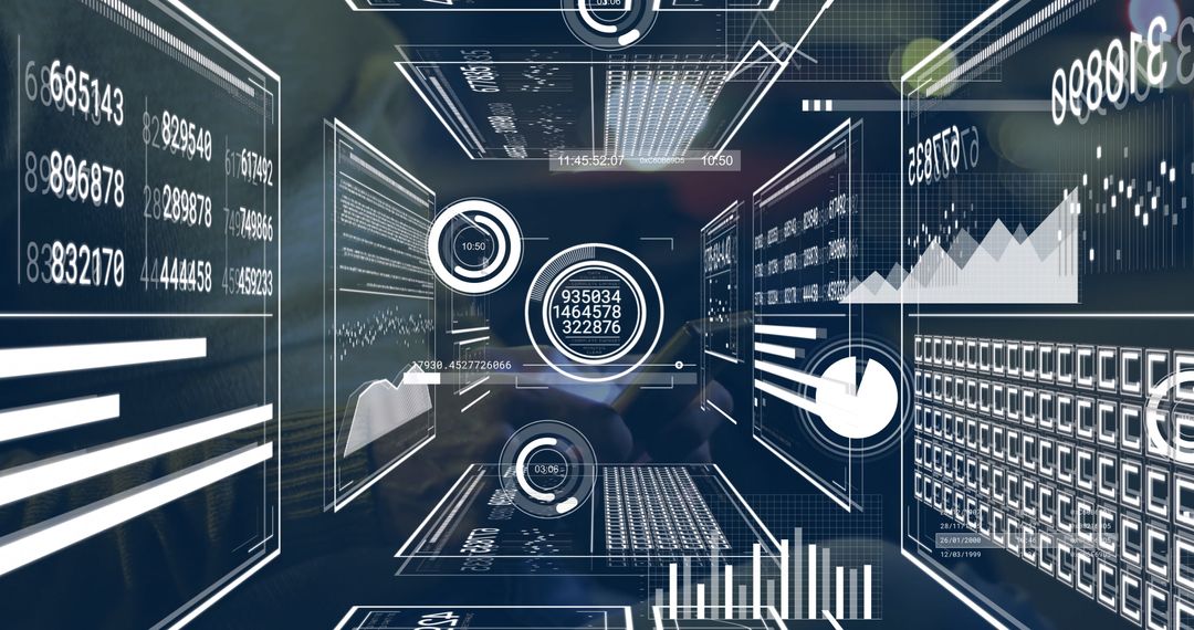 Futuristic Data Visualization and Analytics Interface