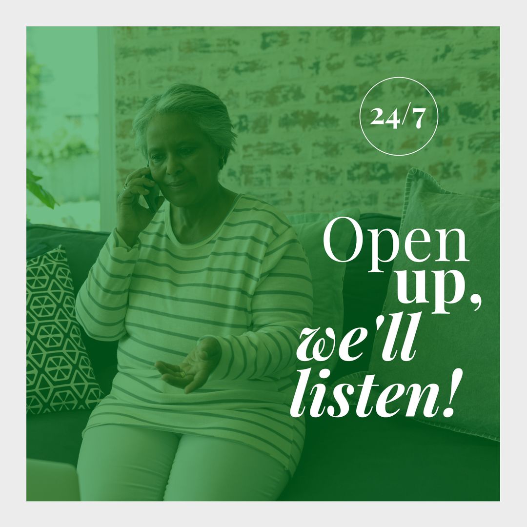 Senior Woman Calling for Emotional Support at Home