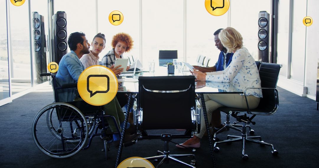 Diverse Business Team Collaborating with Digital Innovation