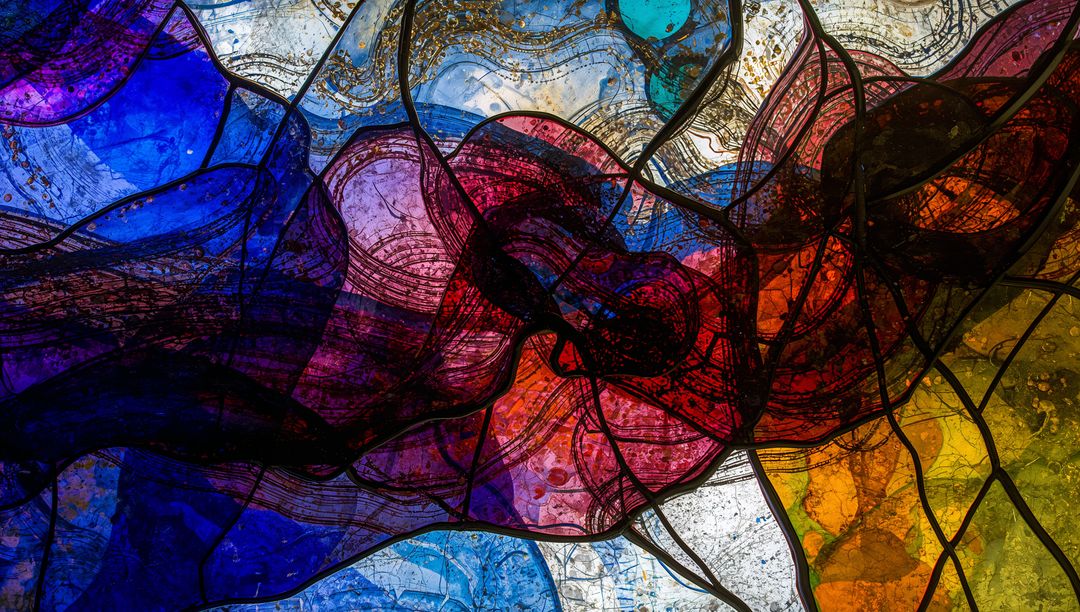 Stunning Abstract Stained Glass Design with Vibrant Colors