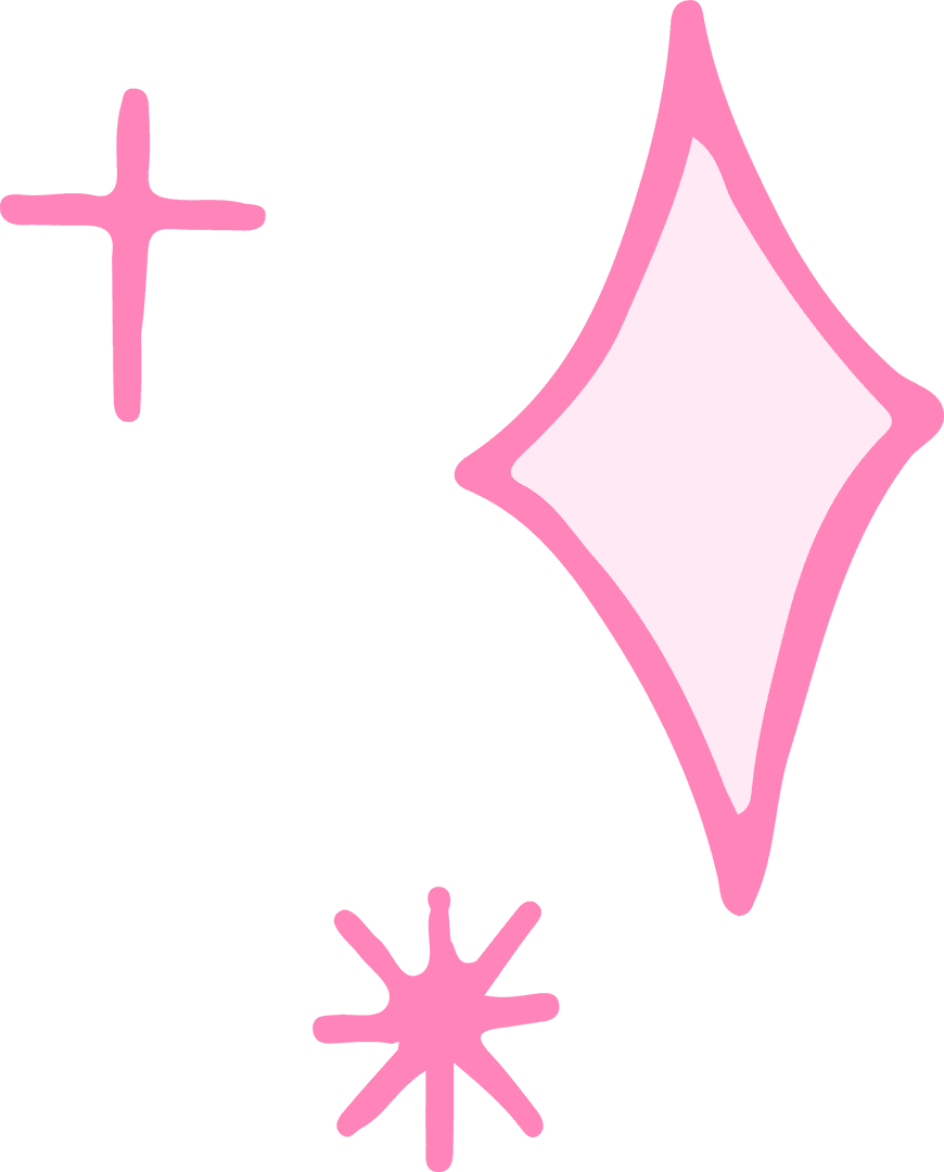Pink Sparkle Icons on Transparent Background for Festive Design