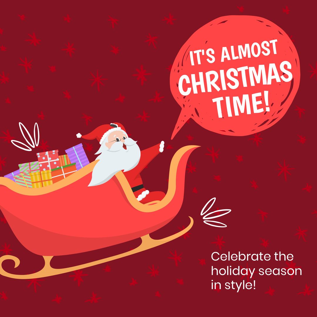 Composition of christmas time text over santa claus - Download Free Stock Templates Pikwizard.com