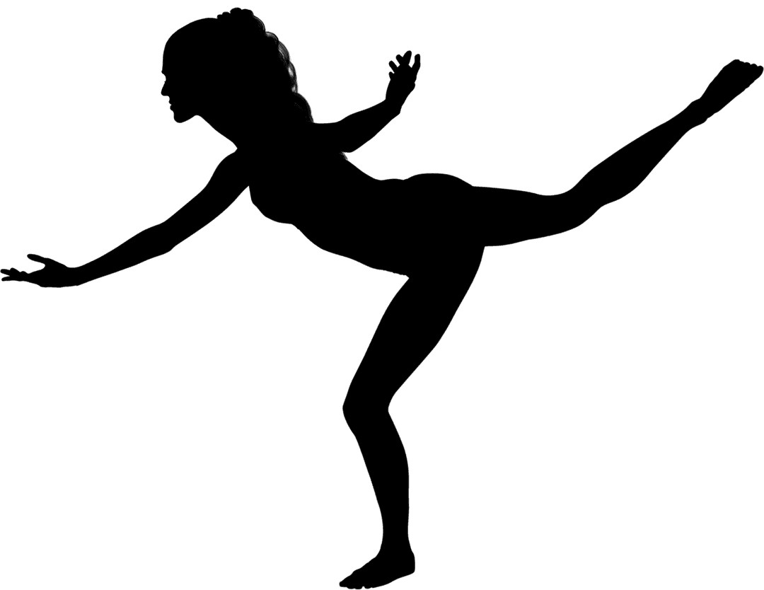 Transparent Flexible Female Athlete Balancing on One Leg