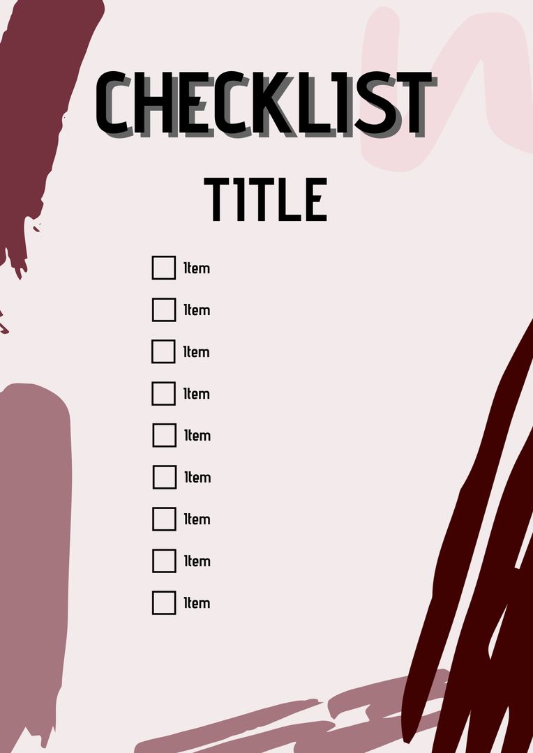 Minimalist Brown and Pink Abstract Checklist Template