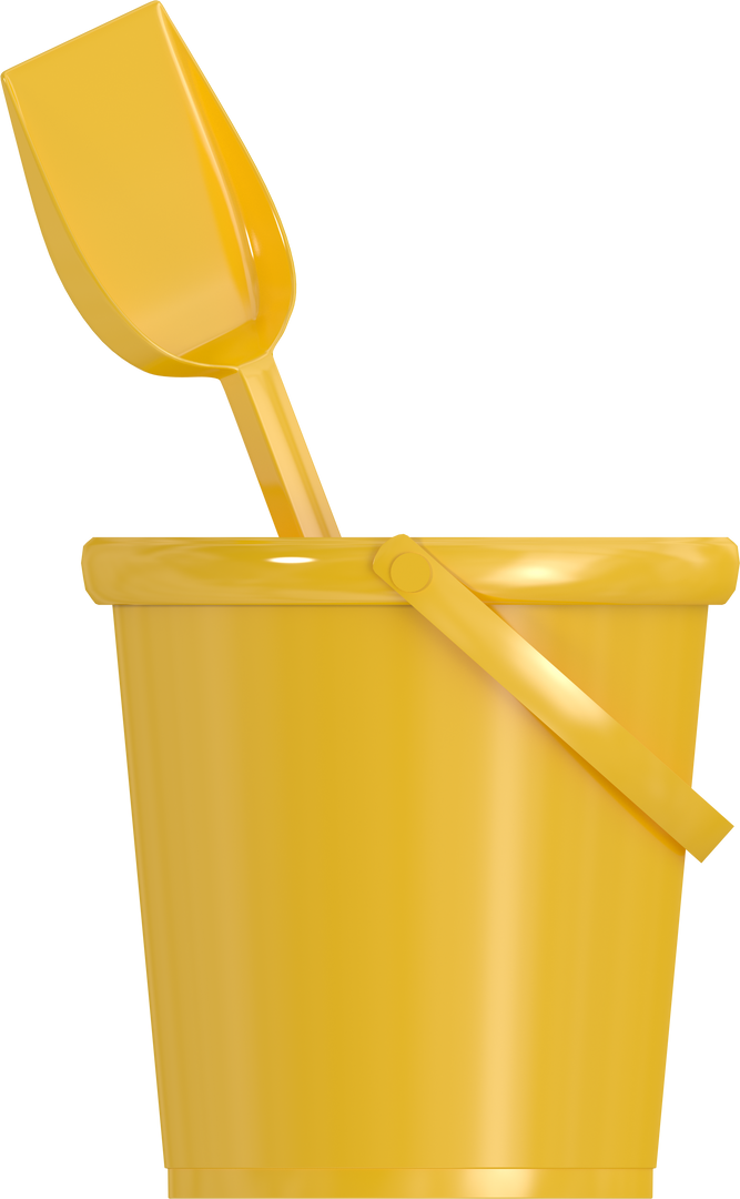 Transparent Yellow Bucket and Shovel for Beach Activities and Gardening - Download Free Stock Images Pikwizard.com