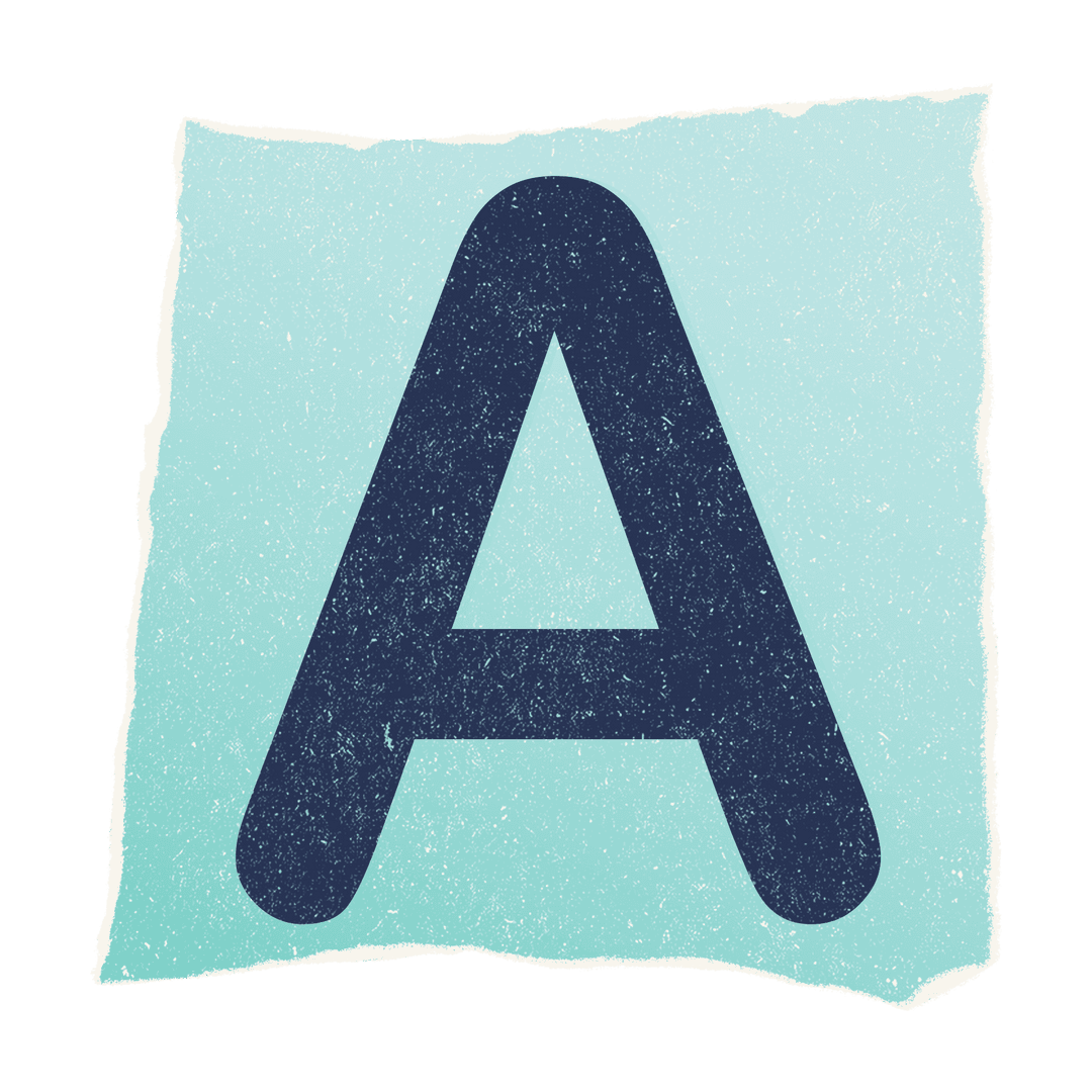 Transparent Uppercase Letter A on Torn Gradient Paper Style