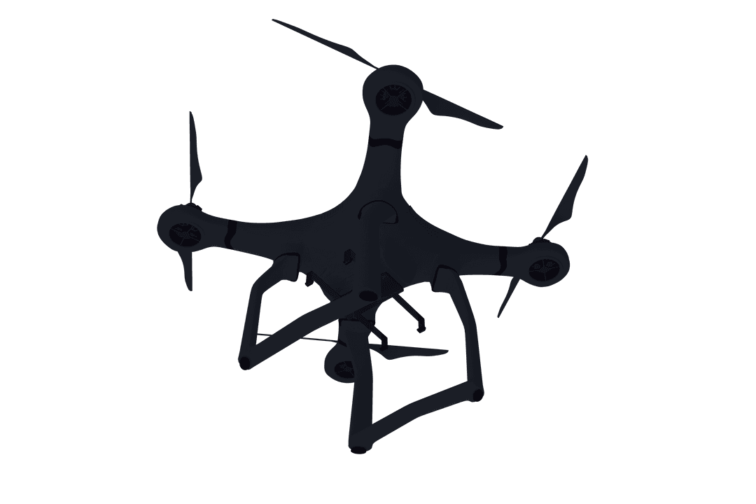 Digital Drone Illustration on Transparent Background Technology Concept