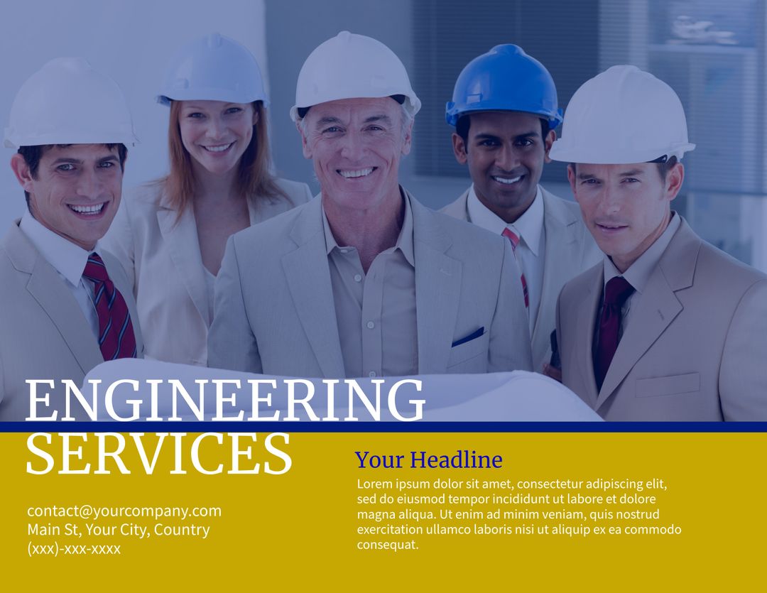 Professional Engineers Collaborating on a Blueprint