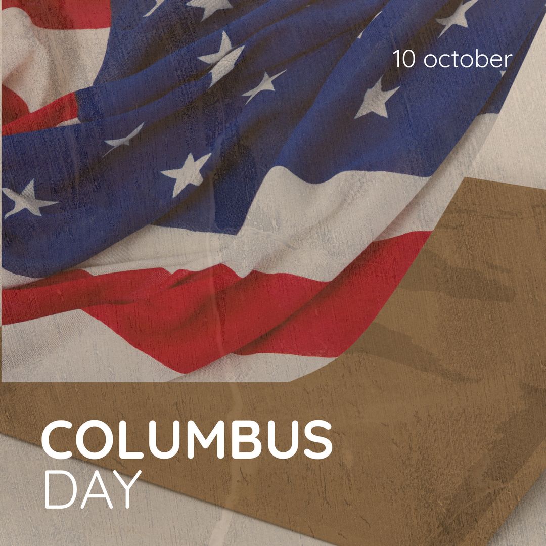 Columbus Day Celebrated with American Flag Background
